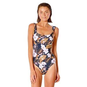 Rip Curl Small Black Floral Tropical Playabella One Piece Swimsuit  NEW